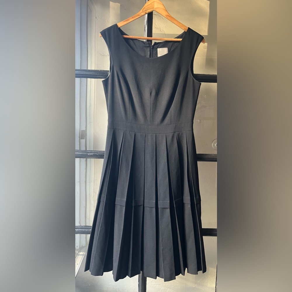 Lovely Black Pleated Wool Dress